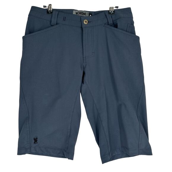 Chrome Industries Union 2.0 Shorts Men 30 Navy Blue Stretch Performance Cycling - Picture 1 of 8